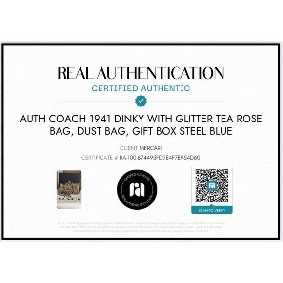 AUTH Coach 1941 Dinky with Glitter Tea Rose Bag, Dust Bag, Gift Box Steel Blue - Picture 2 of 16